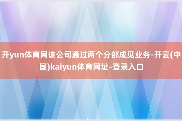 開yun體育網該公司通過兩個分部成見業務-開云(中國)kaiyun體育網址-登錄入口